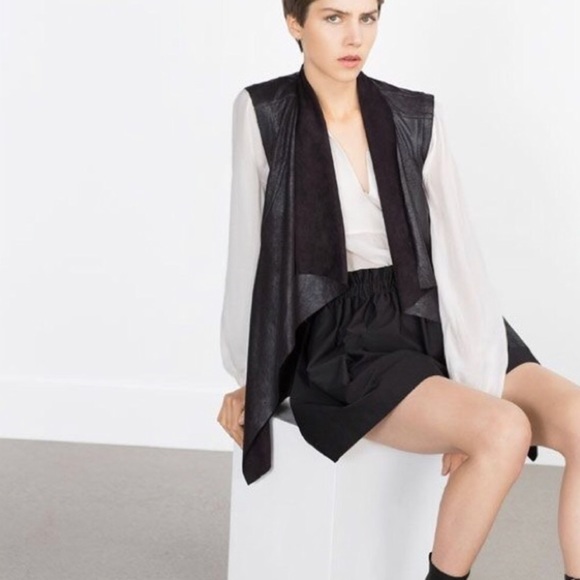 Zara Jackets & Blazers - ZARA Faux Suede Waterfall Vest in Small - NWOT